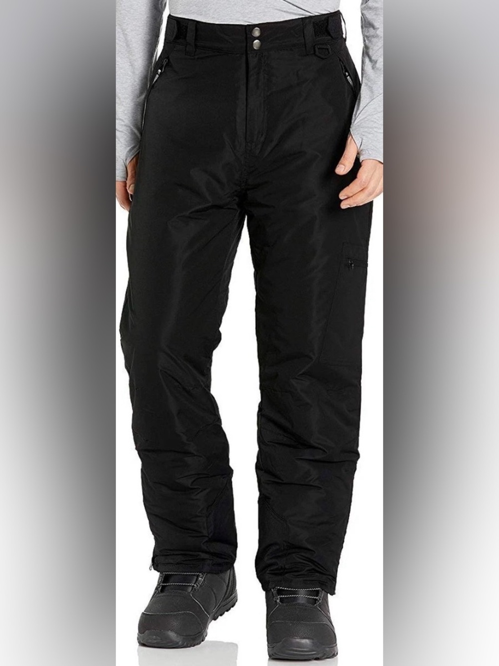 Men's Black Insulated Snow Pants